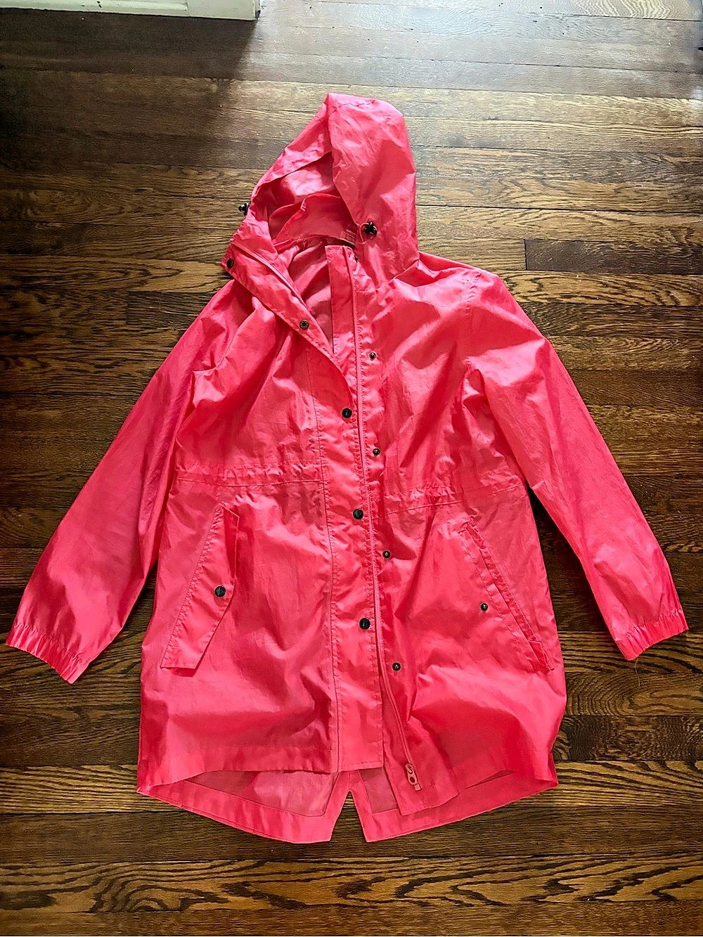 Joules Rain Collection Pink Hooded Raincoat Size Medium